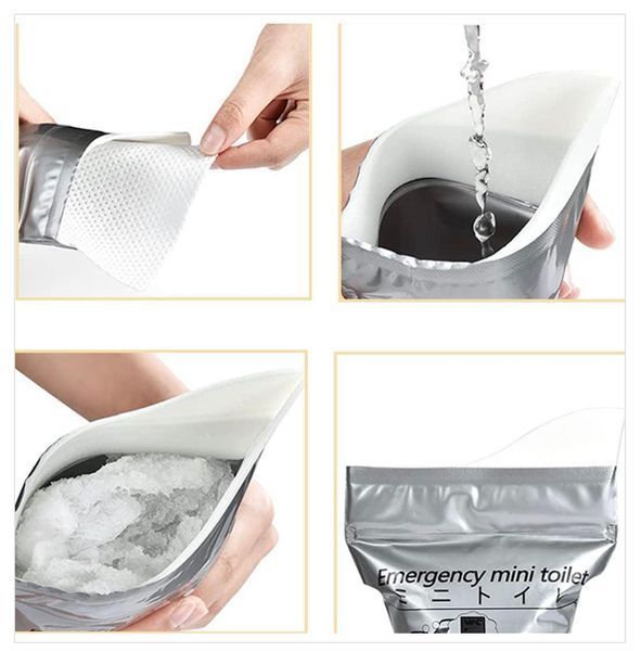 Дорожній туалет Emergency mini toilet 700 ml універсальний міні туалет портативний пісуар 13.2х27 см 4шт/уп mtp4 фото