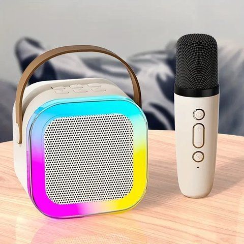 Міні караоке K12 Портативна Bluetooth бездротова колонка з мікрофоном акустична система K12 фото