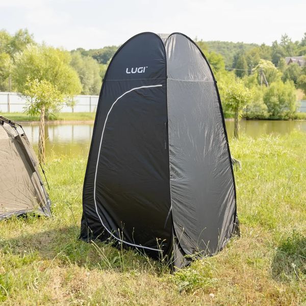 Туристическая палатка для душа и туалета 120х190см CAMPING кемпинговая палатка для переодевания автомат Черный LU-015DGR фото