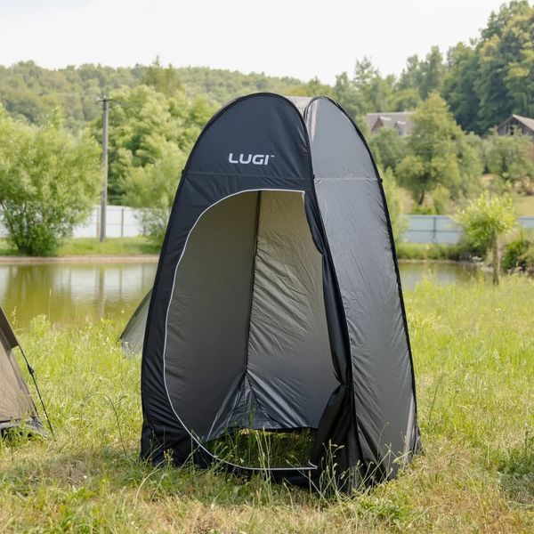 Туристическая палатка для душа и туалета 120х190см CAMPING кемпинговая палатка для переодевания автомат Черный LU-015DGR фото