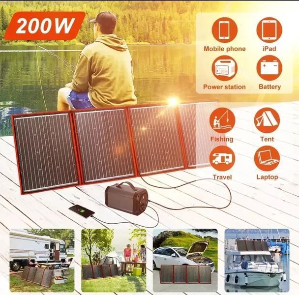 Портативная солнечная панель DOKIO FFSP 220M на 200W монокристаллическая для дома, похода, природы универса FFSP200 фото