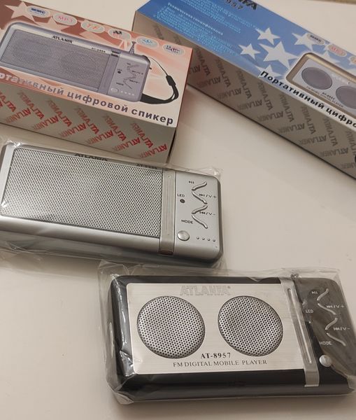 Портативный FM приемник Atlanfa 8956 приемник на аккумуляторе , MP 3, USB, SD, AUX громкий звук AT-8956 фото