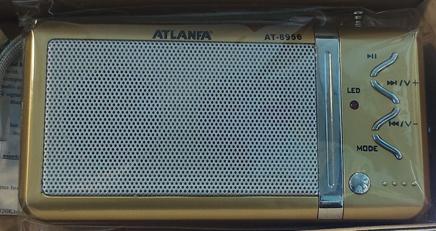 Портативный FM приемник Atlanfa 8956 приемник на аккумуляторе , MP 3, USB, SD, AUX громкий звук AT-8956 фото