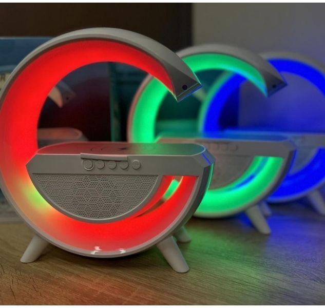 Великий нічник-світильник RGB з бездротовим заряджанням Розумний нічник лампа з Bluetooth колонкою і FM радіо RGB фото